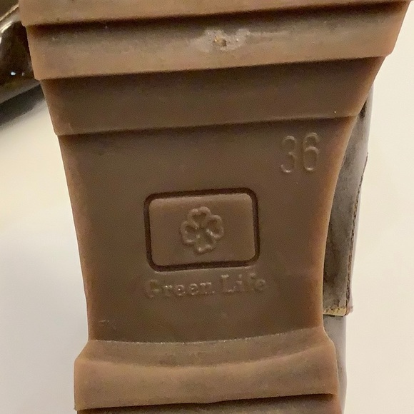 Green Life Ankle Rain Brown Abstract Boots 36 - Picture 4 of 7